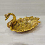 Duck/Swan shape golden polish finished metal tray plate