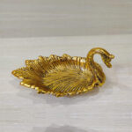 Duck/Swan shape golden polish finished metal tray plate