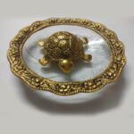 Metal and glass made Tortoise Plate Kachchua Tray (2 piece)