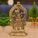 Metal made shreenathji idol with govardhan parvat